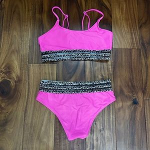 Pink and leopard swimsuit from Shein.